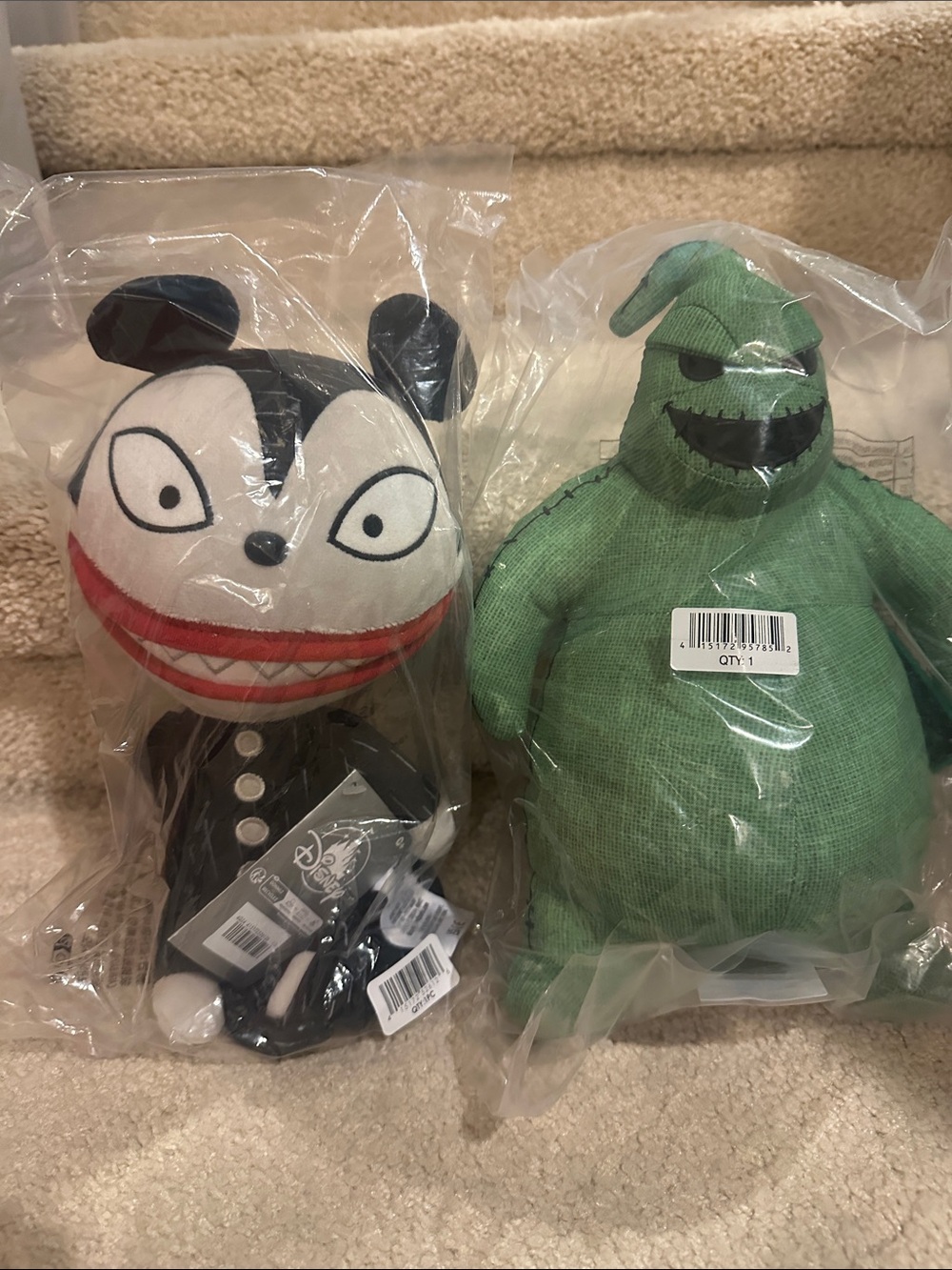Vampire teddy and Oogie boogie dolls